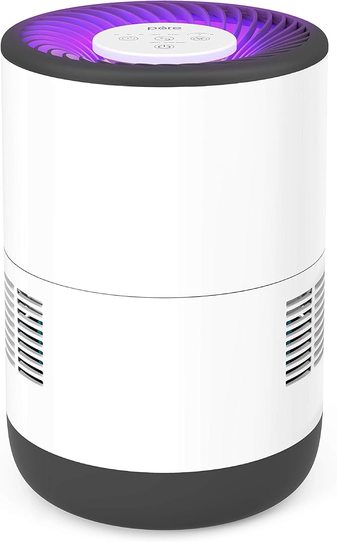 Pure Enrichment MistAire Eva - Mist-Free Evaporative Humidifier (2.8L) with Antibacterial Filter, 4-Speeds, Large Room Coverage up to 500 sq. ft., and Auto Shut-Off Timer