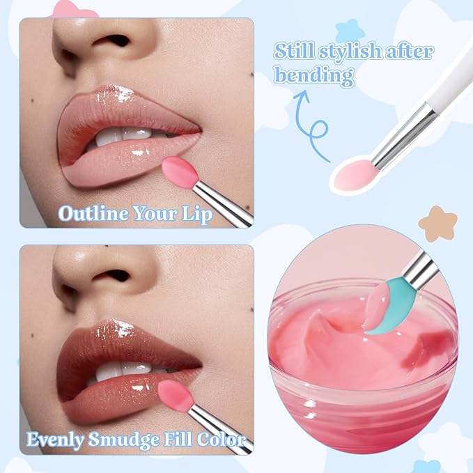 6Pcs Silicone Scrubber Set, 2 Pcs 2 in 1 Double-Sided Facial Scrubber Brush Tool, 2pcs Face Mask Brush for Pore Cleansing, Makeup Skincare Removal, Remove Blackheads, Men & Women