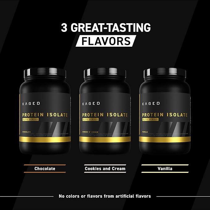 Kaged Whey Protein Isolate Elite Powder | Cookies & Cream | Whey, Casein, & Milk Protein Blend | Post Workout Recovery Drink | Supports Muscle Building | Supplements for Men & Women | 2 lbs