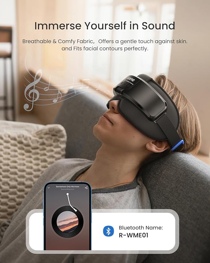 RENPHO Head & Eye Massager, Eyeris Masc Heated Head & Eye Mask for Relaxation, Headache Massager for Forehead, Occiput and Temple, Birthday Gifts for Women/Men, Massager Scalp Stress Relax