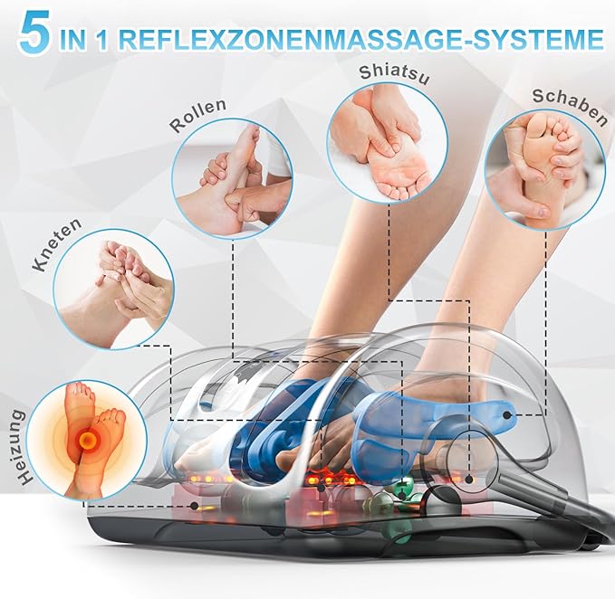 TISSCARE Shiatsu Foot Massager with Heat: FSA HSA Eligible Foot Massager for Neuropathy, Plantar Fasciitis and Pain Relief-Massage Feet/Leg/Calf/Ankle at Home/Office, Gifts for Women and Men(Gray)