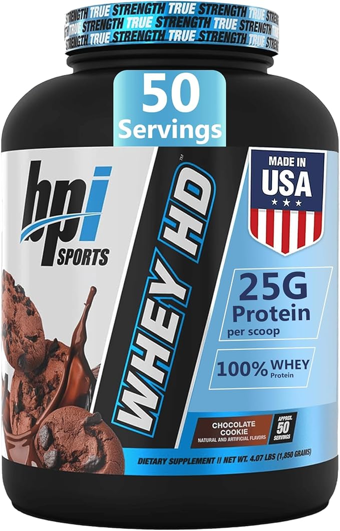 BPI Sports Whey HD Ultra Premium Protein Powder Isolate | Workout Whey Protein Powder For Men & Women for Muscle Gain | Milk Protein Concentrates | Chocolate Cookie/ Vanilla Caramel, 4.07 Pound