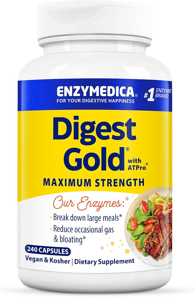 Enzymedica - Digest Gold with ATPro, High Potency Enzymes for Optimal Digestive Support, 240 Capsules