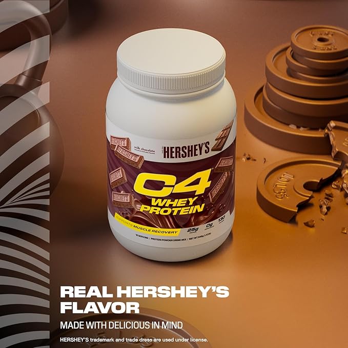 Cellucor C4 Whey Protein Powder, Hershey's Chocolate - 25g Protein, 0g Added Sugar, 130 Calories Per Serving, Supports Muscle Recovery, 66 Servings, Premium Whey for Post-Workout
