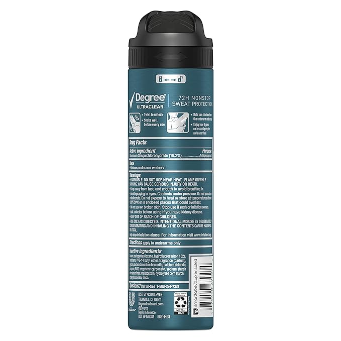 Degree Men Antiperspirant Spray Black + White 3 Count Protects from Deodorant Stains Instantly Dry Spray Deodorant 3.8 oz