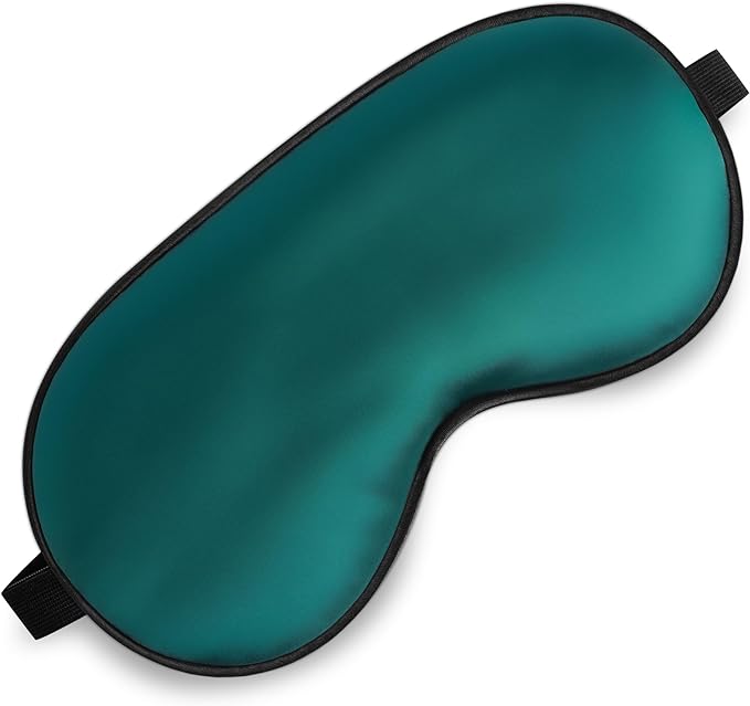 Sleep Mask, Silk Eye Mask for Sleeping with Adjustable Strap, Satin Blackout Sleeping Eye Mask for Men&Women, Comfortable Blindfold Eyeshade for Night Sleep (Dark Green)