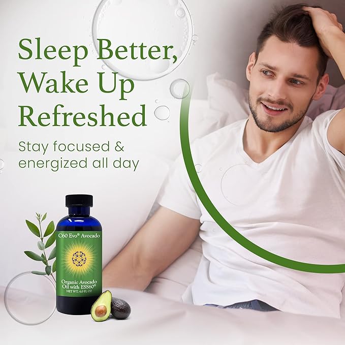 Organic Avocado Oil, 100% Pure ESS60 (.6 mg/mL) Supports Joint Health, Flexibility, Energy, Immunity, Sleep (4 oz)
