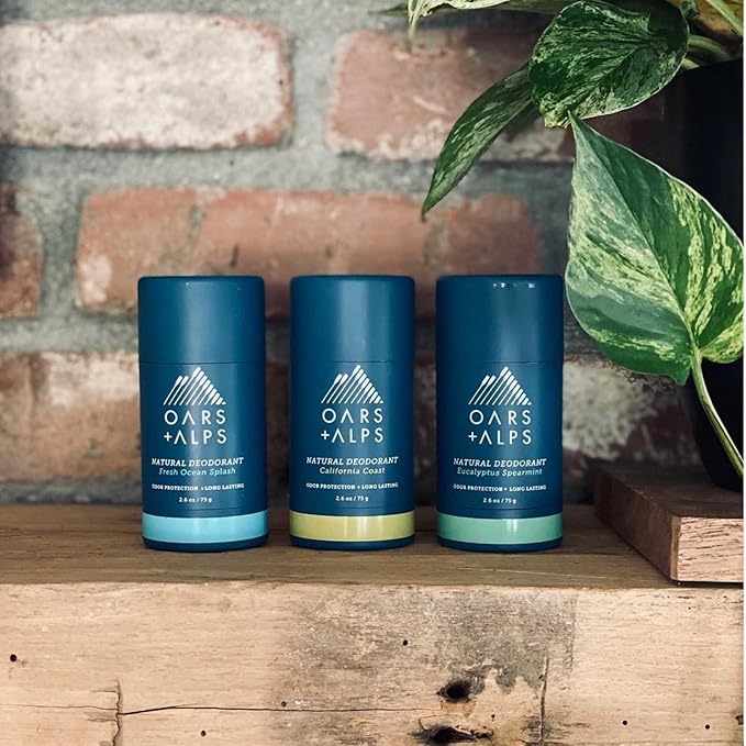 Oars + Alps Aluminum Free Deodorant for Men and Women, Dermatologist Tested and Made with Clean Ingredients, Vegan, Eucalyptus Spearmint, 1 Pack, 2.6 Oz