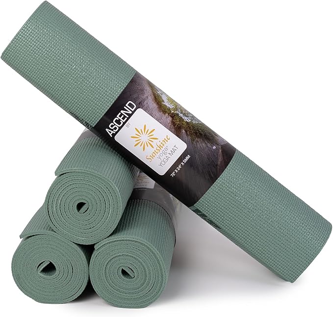 Sunshine Yoga 4 or 10 Pack Ascend Yoga Mat - 72" x 24" x 6mm Non-Slip Exercise Mat - Tear-Resistant, Non-Toxic Workout Mats for Pilates, Home, Studio, Fitness, Gym, Training, Floor Stretching