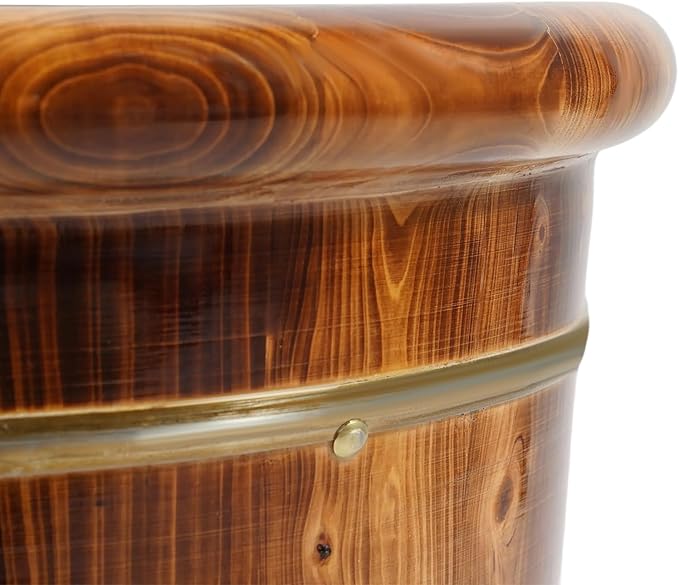 Wooden Footbath Bucket with Lid, Foot Bath Tub Basin Foot Massager Wooden Pedicure Soak to Relieve Stress Pedicure Bowl Footbath Barrel for for Seniors and Home Spa Experience (Brown)
