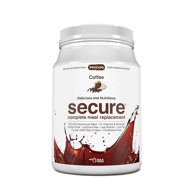 ANDREW LESSMAN Secure Soy Complete Meal Replacement - Coffee 60 Servings - Only 69 Calories, 7g Non-GMO Soy Protein, Vitamins and Minerals, Low-Fat, Nutritious and Delicious, Mixes Instantly