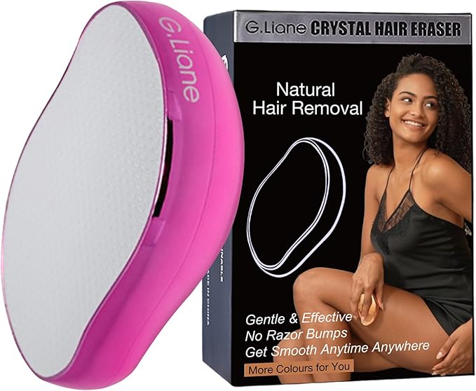 Crystal Hair Eraser,Upgraded Painless Crystal Hair Remover,Effective Nano Glass Hair Removal Device and Skin Exfoliation,Body Epilator for Women and Men(Magenta)