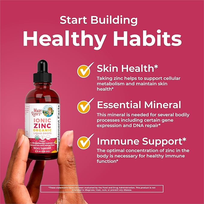 MaryRuth Organics Organic Strawberry Lemon Ionic Zinc, 4 FZ