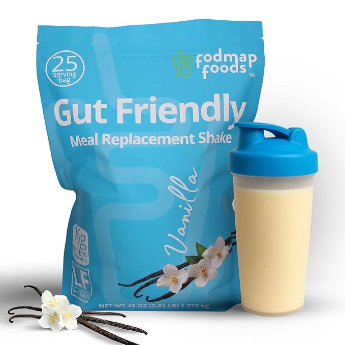 Certified Protein Shake Powder Meal Replacement – Gut Friendly 16g Plant Based Protein, Low Fermentation, Gluten-Free High Protein Meal Replacement Shake Powder | 25 Servings 44.1oz