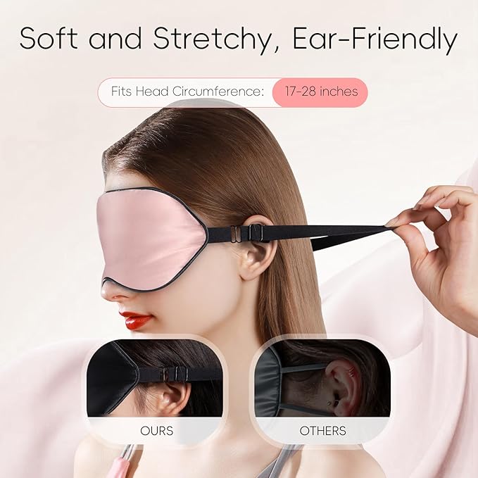 TOPOINT Silk Sleep Mask Light Blocking, 3 in 1 Cooling Heated Eye Mask for Sleeping, Includes Silk Senna Seed and Gel Masks, for Migraine Dry Eye Dark Circles Women Men