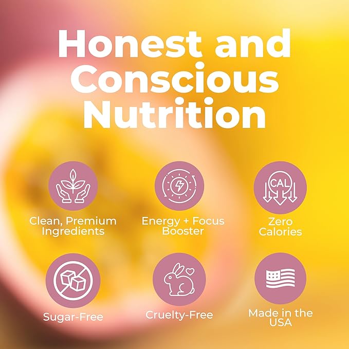 About Time Pre Workout Energy + Focus, Passion Fruit | 60mg Caffeine from Green Tea, Natural Flavors, No Jitters or Crashes, No Stim, Gluten Free, Sugar Free, 60 Servings