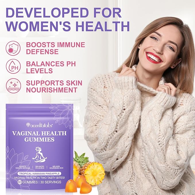 Vaginal Probiotic Gummies for Women - 1B CFU Bacillus Coagulans 1969, pH & Flora Support, Vag Comfort, NSF Certified, Gluten/Sugar Free, 60 Count (1-Month Supply)