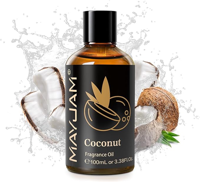 100ML/3.38FL.OZ Coconut Fragrance Oils with Glass Dropper, Essential Oils for Diffusers for Home, Long Lasting Scented Oils for Diffusers Soap Candle Making
