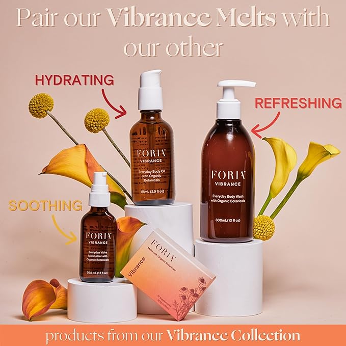 FORIA Vibrance Melts - Organic, Fragrance- Free, Natural Moisturizing Vaginal Suppositories - 12 Count