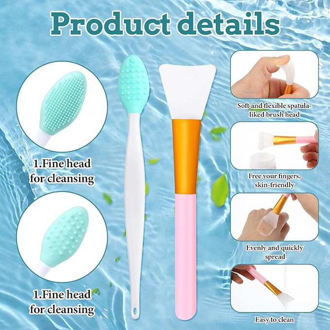 6 Pack Silicone Face Scrubber Brush Set Exfoliator Blackhead Skin Care Tool for Women Men 2 Pack Exfoliating Lip Brush 2 Pcs Face Scrubber 2 Pcs Silicone Faces Mask Brushes