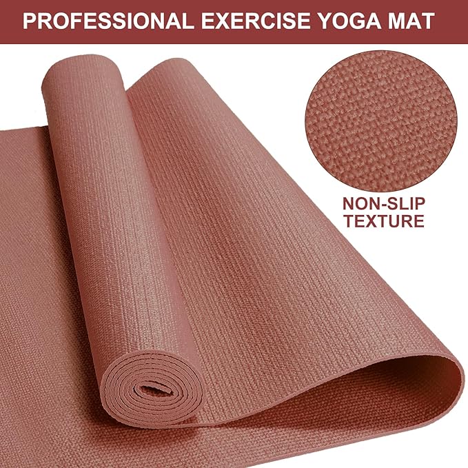 Funtery 24 Pcs 3 mm Thick Yoga Mat Exercise Workout Mat Non Slip Fitness Yoga Pad for Women Gym Home Yoga Pilates