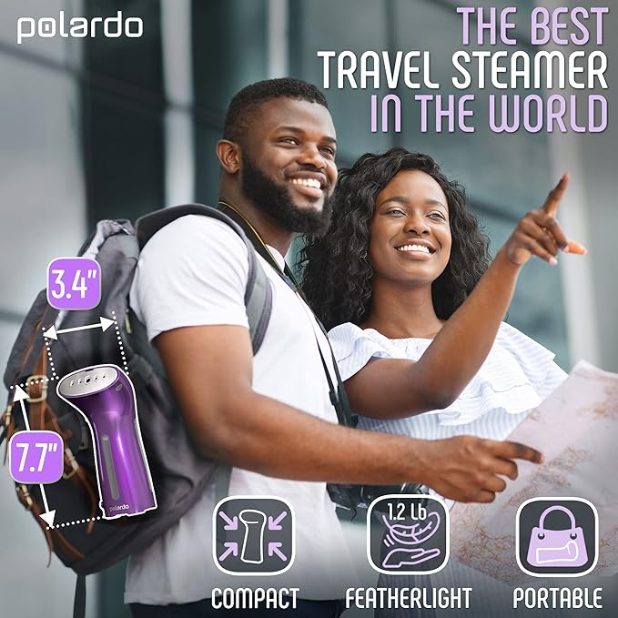 Portable Travel Garment Steamer for Clothes, Metal Steam Head, 25s Heat Up, Pump System, Mini Size, Handheld Steamer for Any Fabrics, No Water Spitting, 120V