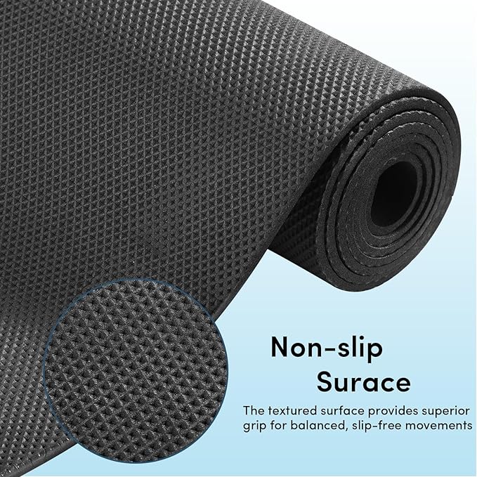10 Pack Yoga Mats Bulk, 68'' x 24'' x 4mm Thick Black Yoga Mats for Kids and Adults, Anti-Slip Tear-Resistant Exercise Mat for Fitness Stretching Home Workout Gym and Studio