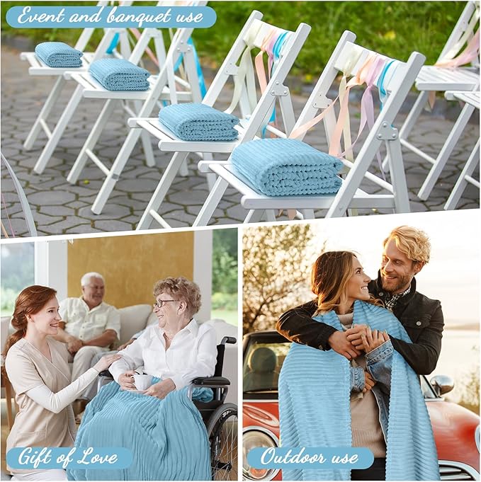 Buryeah 6 Pcs Flannel Throw Blanket Bulk 50 x 60 in Sleepover Blankets Outdoor Wedding Throw Lightweight, Oeko-TEX Standard 100 Certified for Sofa Donation Homeless Gifts (Teal)