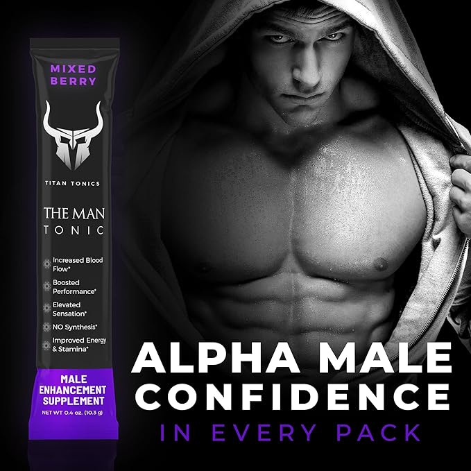Male Enhancing Supplement Powder – Testosterone Supplement for Men with Tongkat Ali, Maca Root, Horny Goat Weed Powder, Beet Root & L-Citrulline – Nitric Oxide Booster (1 Stick Pack) - Berry