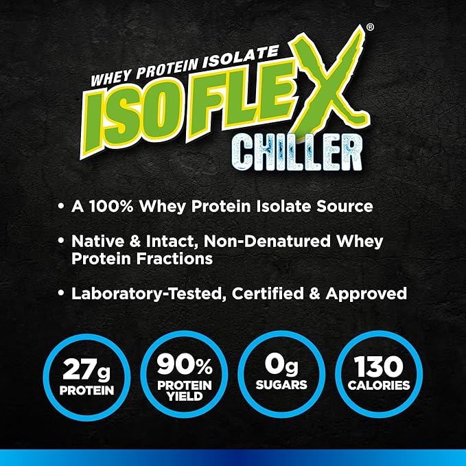 ALLMAX Nutrition ISOFLEX Chiller, Citrus Peach Sensation - 2 lb - 27 Grams of Protein Per Scoop - Zero Fat & Sugar - 99% Lactose Free - Approximate 28 Servings