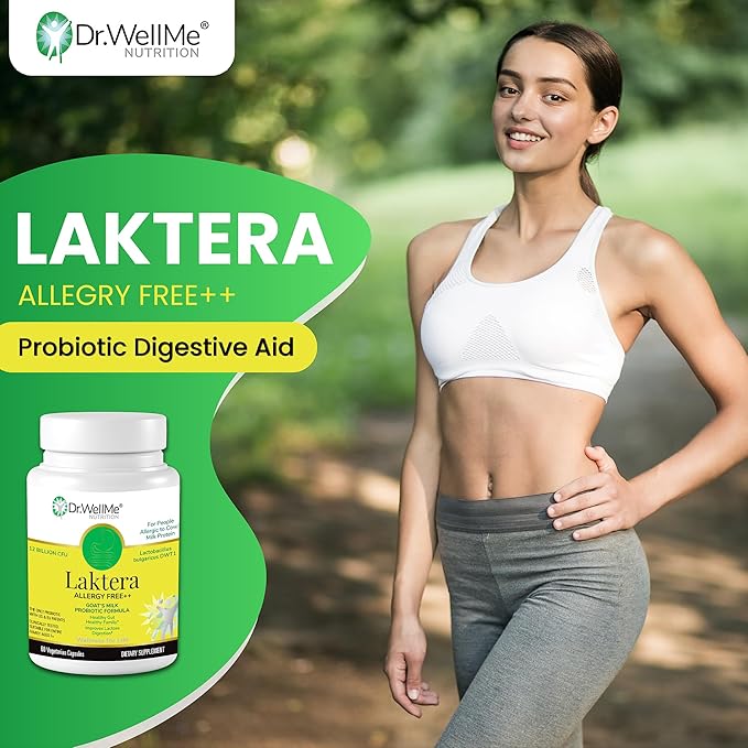 Dr.WellMe | Laktera Probiotic Digestive Aid | Truly Effective for Gut Health | 60 Capsules, 12 Billion CFU + Lactobacillus Bulgaricus | Kosher