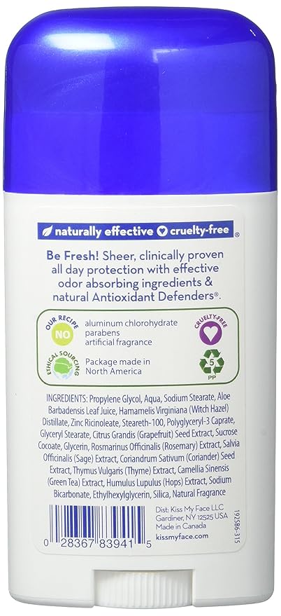 Kiss My Face Natural Active Life Stick Deodorant, 3 Count Fresh 7.44 Ounce
