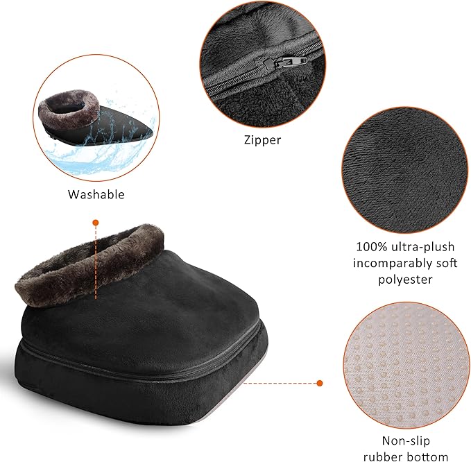 Snailax Foot Massager with Heat, 2-in-1 Shiatsu Gentle Foot Massager Machine with Soothing Heating, Foot Warmer Under Desk, Gifts for Women,Men