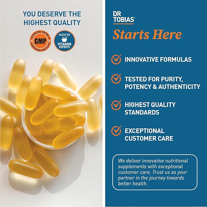 Dr. Tobias Omega 3 Fish Oil, 2000mg Triple Strength with 800mg EPA 600mg DHA Per Serving, Fish Oil Omega 3 Supplements for Heart, Brain & Immune Support, 90 Softgels, 45 Servings