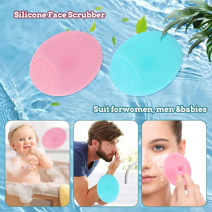 6 Pack Silicone Face Scrubber Brush Set Exfoliator Blackhead Skin Care Tool for Women Men 2 Pack Exfoliating Lip Brush 2 Pcs Face Scrubber 2 Pcs Silicone Faces Mask Brushes