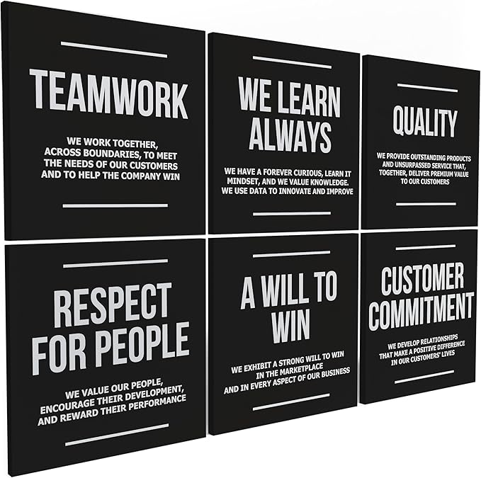 6X Motivational canvas, wall art for bedroom and office, inspirational black and white canvas poster, motivational poster set, decor bundle for home, wall pictures for living room (6x - 20 X 20 in)