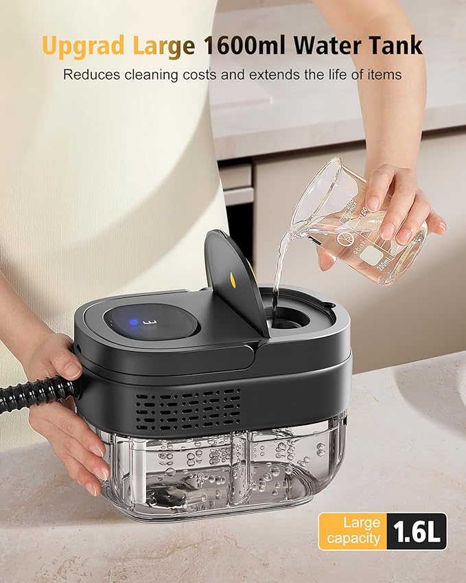 1600MLHandheld Steam Cleaner,2500W Portable Steam Cleaner 3-Speed Adjustable Handle,High-Temperature steamer for Car,Home kitchens,Camping
