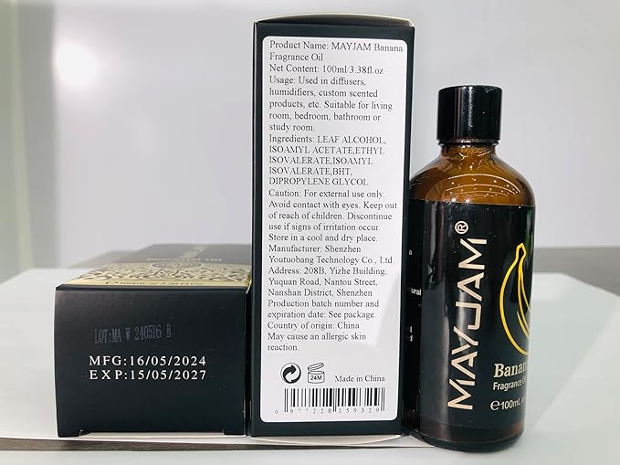 100ML/3.38FL.OZ Banana Fragrance Oils with Glass Dropper, Essential Oils for Diffusers for Home, Long Lasting Scented Oils for Diffusers Soap Candle Making