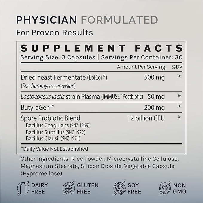InfiniWell GI Prime - Pre, Post & Probiotics for Digestive Health - Aid Immune Function & Support The Gut-Brain Axis - with Bacillus Probiotics for Women & Men (90 Capsules)