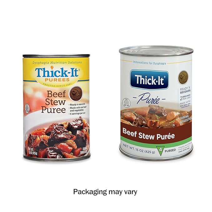 Thick-It Pureed Protein Variety Pack for Dysphagia (IDDSI), Digestible Swallowing Aid, Made with Real Ingredients, Simple-to-Use, 14 & 15 oz Cans (12 Pack)