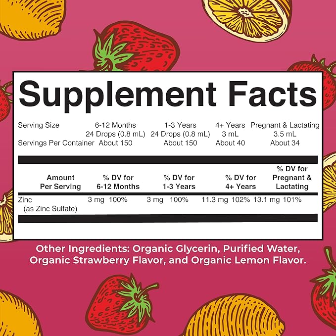 MaryRuth Organics Organic Strawberry Lemon Ionic Zinc, 4 FZ