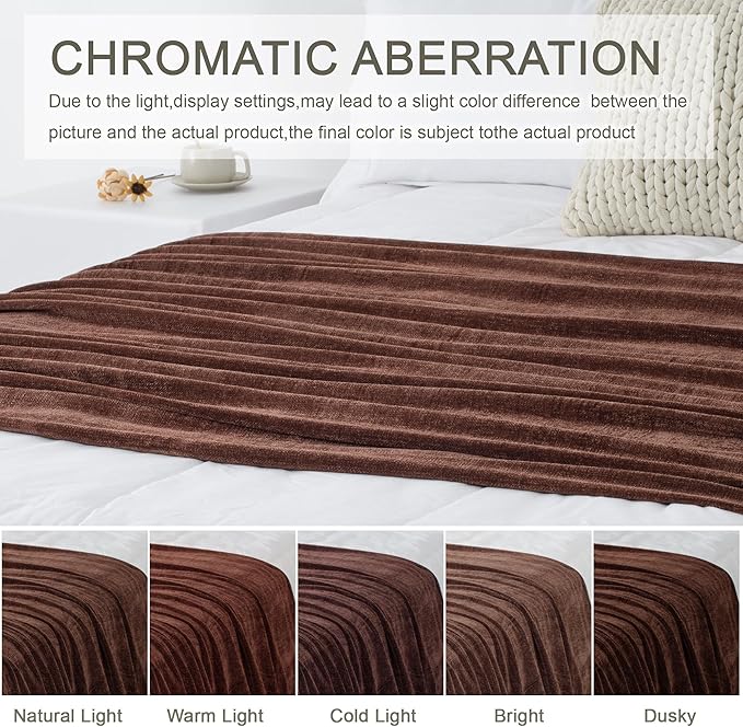Chenille Throw Blanket for Couch 60"X 80" Twin, Soft Cozy Throws with Fringe Tassel for Bed Sofa Chair Cover, Lightweight Knitted Decorative Boho Blankets for Living Room, Dark Brown