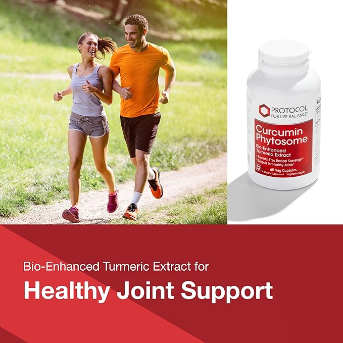 PROTOCOL FOR LIFE BALANCE Curcumin PC - with Phosphatidylcholine for Absorption - Joint Mobility, Flexibility & Immune Support - Turmeric Supplement - Non-GMO & Halal - 60 Veg Capsules