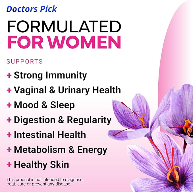 Fem Pro Probiotics for Women. 17 Clinically Effective Strains for Vaginal, Digestive & Immune Support, Urinary Tract Health, pH Balance and Mood. 60 Veggie Capsules, 2 Month Supply