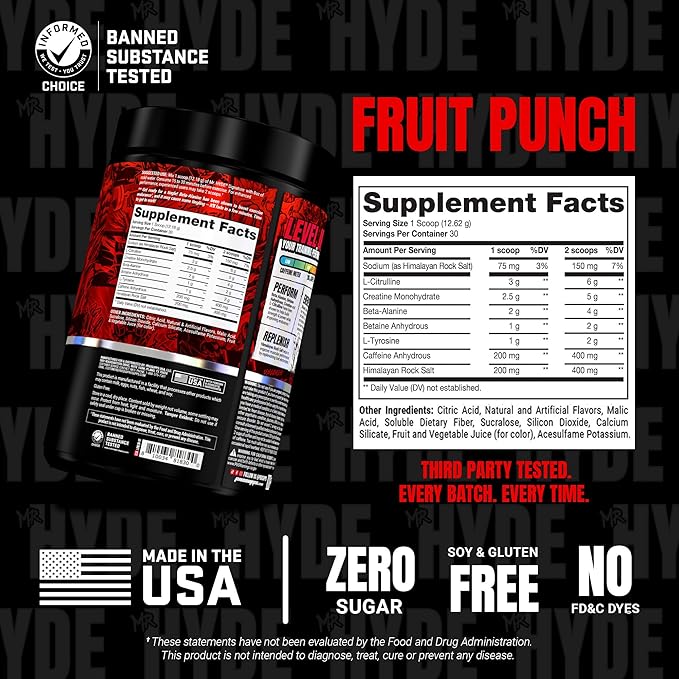 PROSUPPS Mr. Hyde Signature V2, Pre Workout Powder with Creatine, Beta Alanine & Caffeine - Performance, Energy & Endurance - Clean Fitness & Gym Supplements for Men & Women (Fruit Punch, 30 Servings)