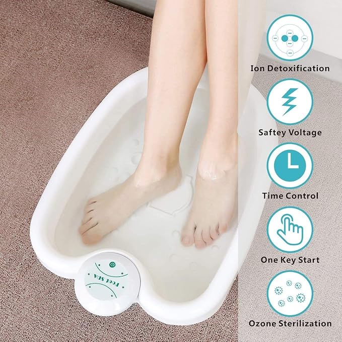 Ionic Foot Bath Detox Machine, Ion Foot Detox Spa for Home Use Beauty Salon Beauty SPA Club with 100 Liners, Zipper Carrying Bag | Detoxifying & Convenient
