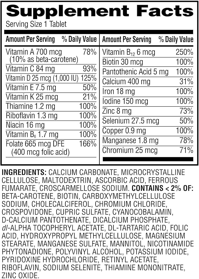 One Daily Women's Multivitamin/Multimineral Supplement Tablets for Women's Health, 200 Count