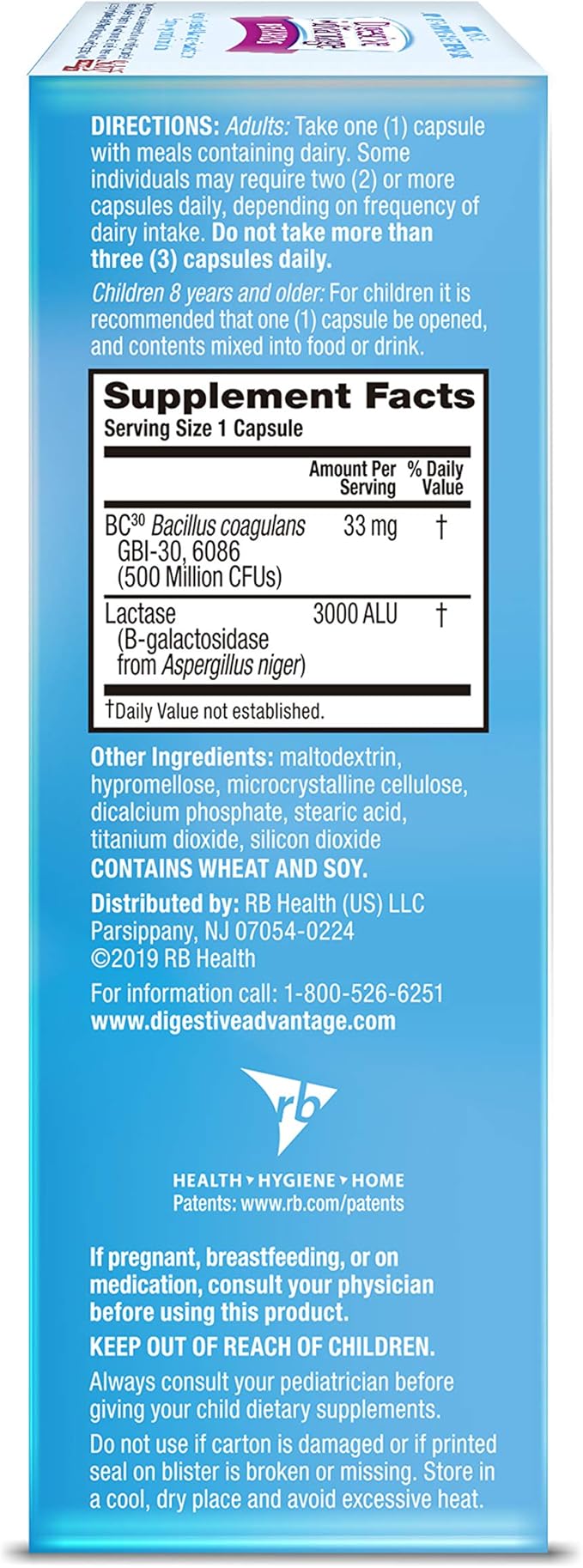 Digestive Advantage Lactose Defense Capsules (96 Count In A Box), Helps Breaks Down Lactose and Defend Against Digestive Upset, Supports Digestive and Immune Health, CFUs