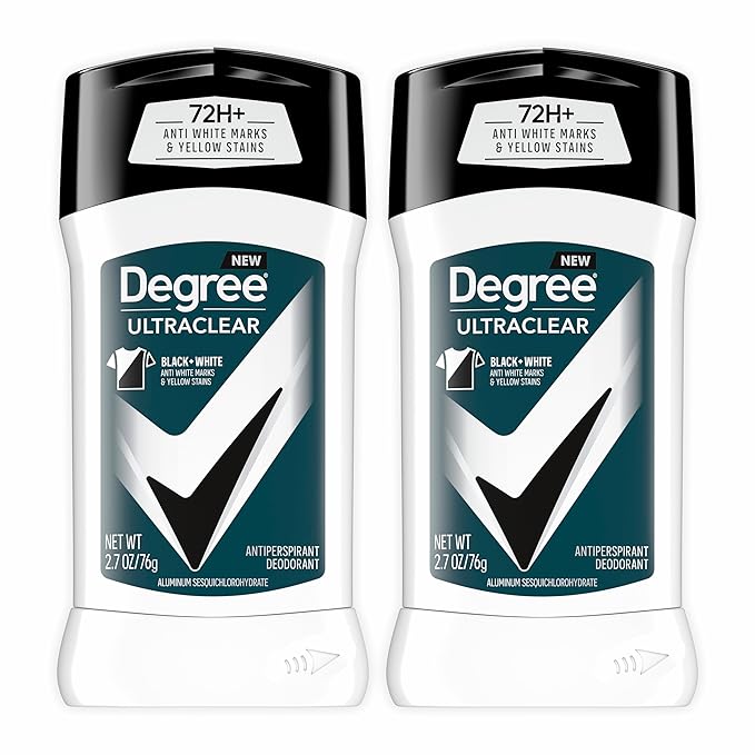 Degree Men and Women Antiperspirant Deodorant Bundle with 72-Hour Sweat & Odor Protection, MotionSense and Body Heat Activated Technologies, Black+White 2 Count 2.7 oz and Shower Clean 2.6 oz