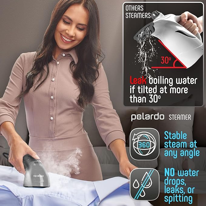 Best Steamer for Clothes, Hand Held Portable Travel Garment Steamer, Metal Steam Head, 25s Heat Up, Pump System, Mini Size, Handheld Steamer for Any Fabrics, No Water Spitting (120, Volts)